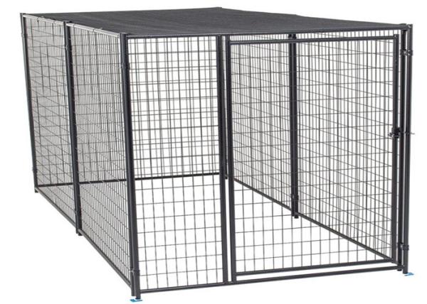 Suitable for indoor and outdoor black metal dog cage folding stainless steel pet