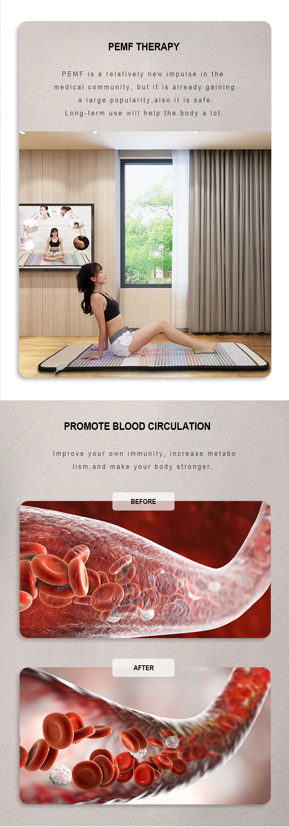 Amethyst PEMF Jade Stone Heating Pad Mat for Detoxification