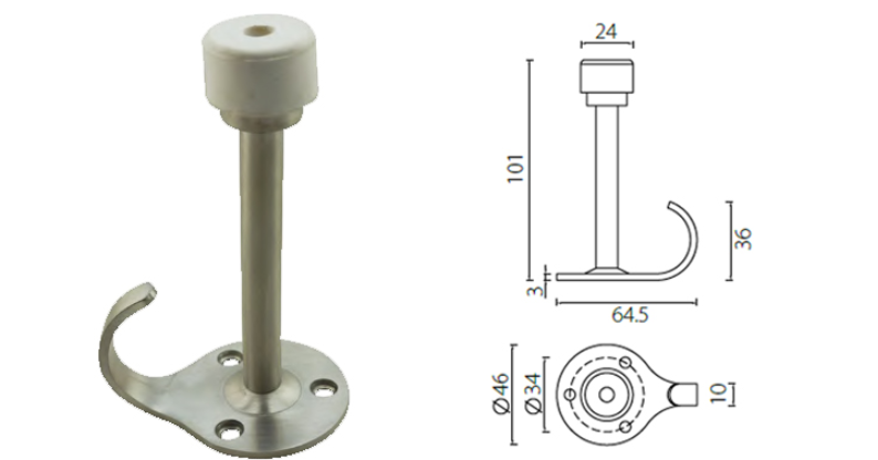 Stainless Steel Door Stop and Cost Hook Door Accessories Door Mount Type