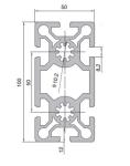T-Slot & V-Slot 50 Series Aluminum Profiles - 10-5050