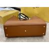 Buy cheap Peekaboo Brown 40cm Tote Shopper Bag Geninue Leather High Capicity from wholesalers