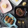 Buy cheap OEM High Temperature Firing Porcelain Baking Dish With Handle LFGB Certified from wholesalers