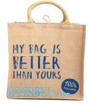 eco friendly small standard size foldable natural jute shopping bag handle