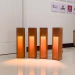 Light Up Garden Led Bollard Light Electricity Or Solar Corten Steel
