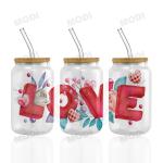 Valentine'S Day 16oz Custom Printing Popular UV DTF Wraps UV DTF 3D Transfer Cup