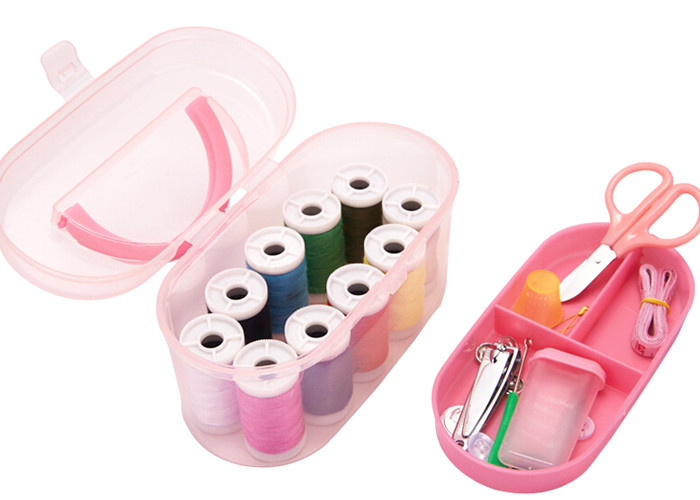 Household Travelling Mini Sewing Kit Set Plastic Needle Box With Sewing Accessories
