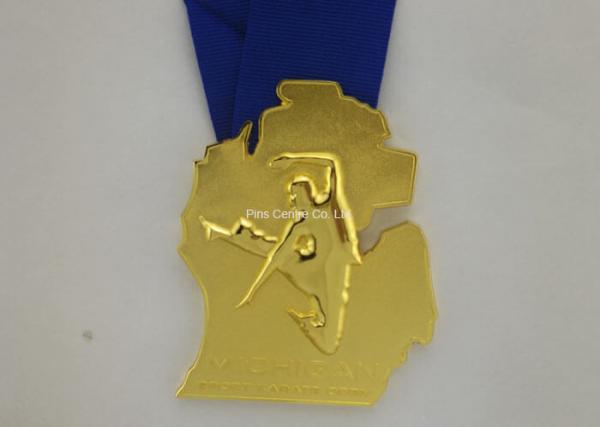 Buy cheap Personalized Enamel Medal Ribbons , Awards Karate Medals Die Casting from wholesalers