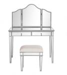 Wooden Compact Dressing Table Corner Vanity Set Assembled