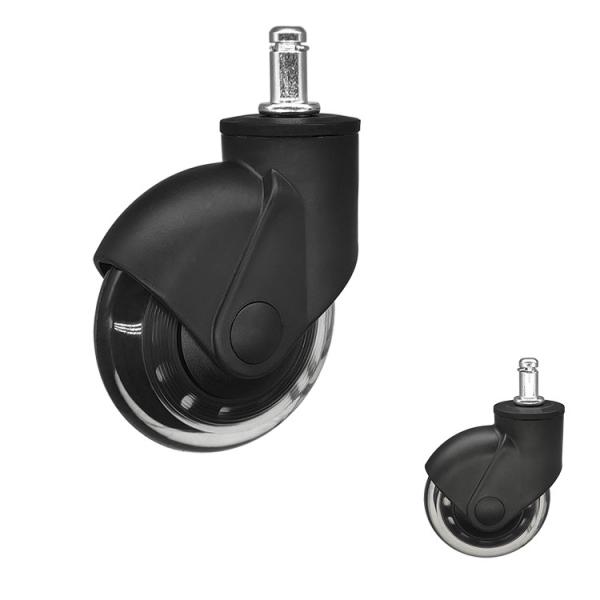Buy cheap 3 Inch Grip Ring Stem Soft PU Wheels Transparent Swivel Plug In Office Chair Casters from wholesalers