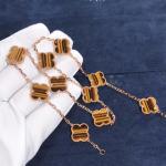 Fantastic Van Cleef & Arpels 18k Gold Vintage Alhambra Necklace 10 Motifs