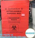 Customized color biohazard medical waste drawstring bag drawtape bag, biohazard