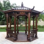 Arbours Traditional Chinese Wood Gazebo Outdoor 3.4m Solid Pagoda Garden