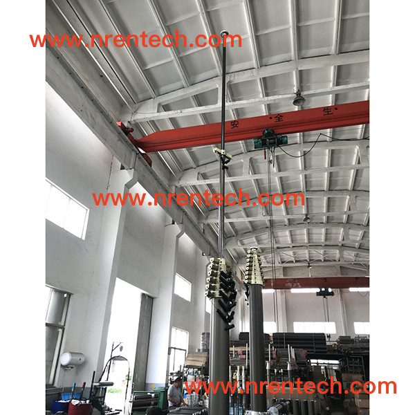 lockable pneumatic telescopic mast/ antenna mast/ telescoping masts/ 3m to 30m height/ 400kg payloads
