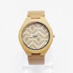 OEM Logo Unisex Bamboo Wrist Watch Leather Belt Watches For Mens