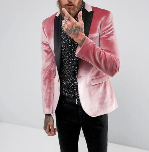 Buy cheap Factory custom high quality mens Super skinny fit peaked lapels velvet blazer jacket from wholesalers