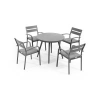 Buy cheap Aluminum Outdoor Dining Set for 4 Person Round Table and Armchair Garden product