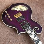 New Design CUSTOM purple electric guitar , with shell beautiful woman on body ,