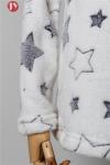 Ladies Embossed Star Soft Bathrobe Autumn Winter Pajamas Long Sleeve Flannel