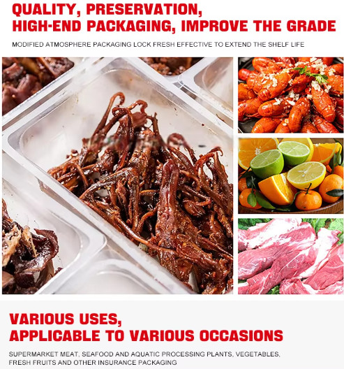 Vacuum Skin Packaging Machine Fish Seafood Fruits Meat Sausage Beef Skin Food Meat Fish Rice Fruit Vegetable Vacuum Seal
