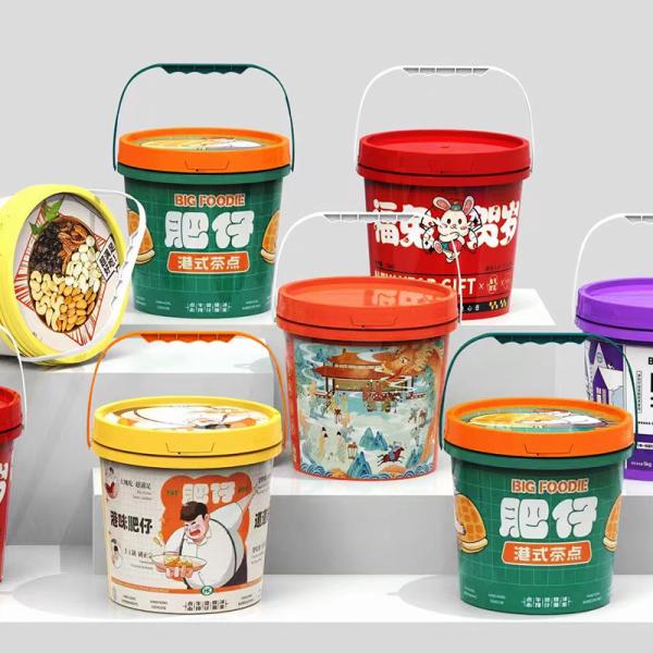 Buy cheap Customized Logo IML Food Packaging Bucket for Peanut Butter Sauces and Cotton Candy from wholesalers