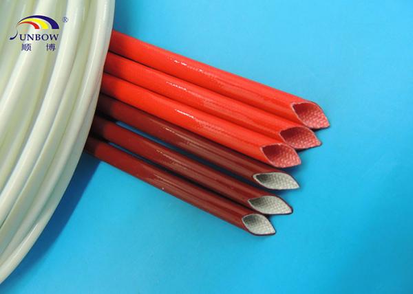 Buy cheap Flame Retardant Red Silicone Fiberglass Sleeve For Insulating Protection from wholesalers