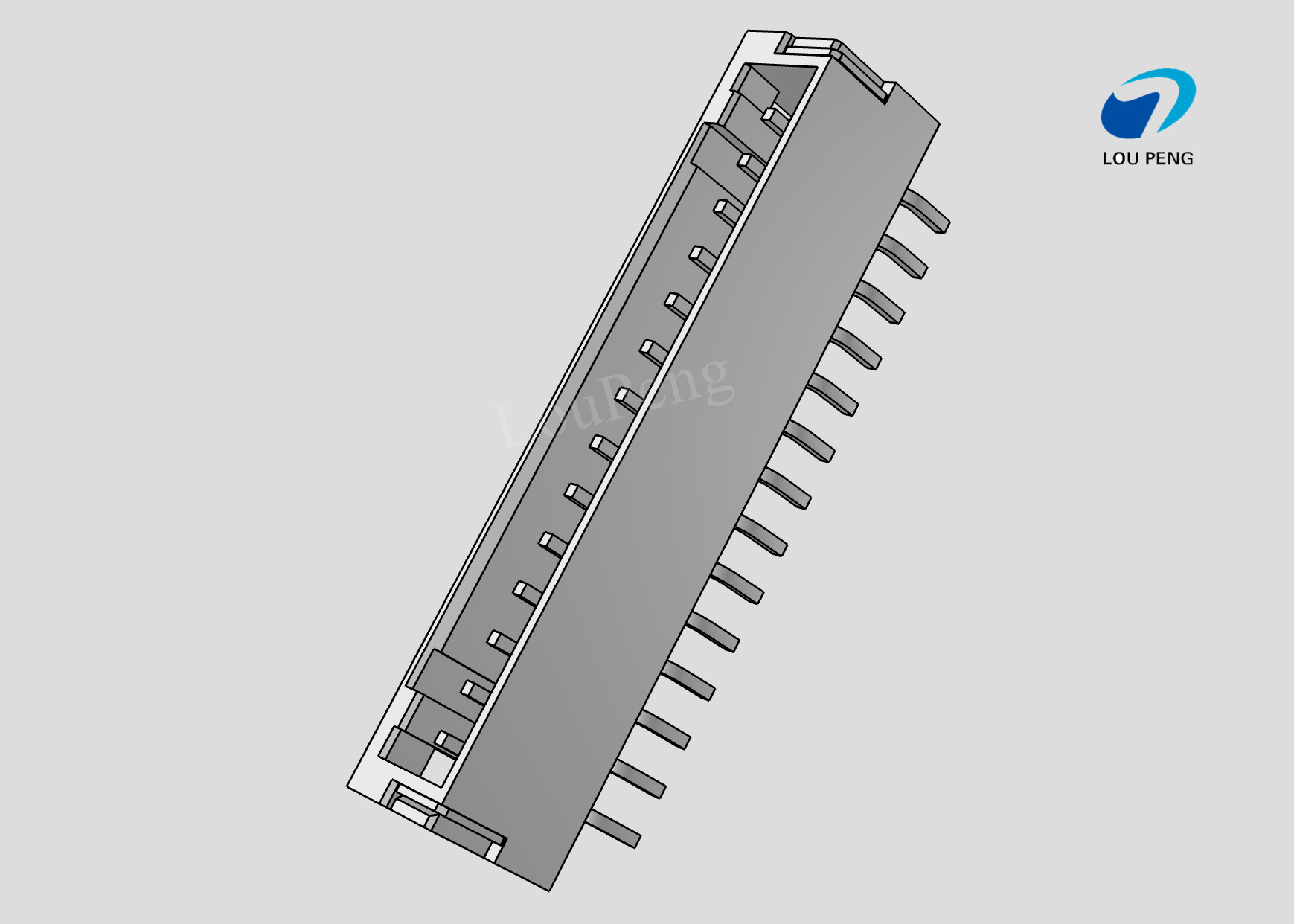 PCB Mount Header, Right Angle, Wire-to-Board, 14 Position, 2.0mm Pitch, Tin, Natural Housing Color, Shrouded / Solid,SMT