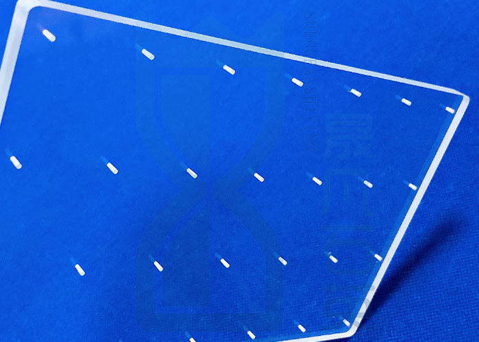 Customized Square Shape Laser Drilling Precision Glass Machining Clear Quartz Glass Plate