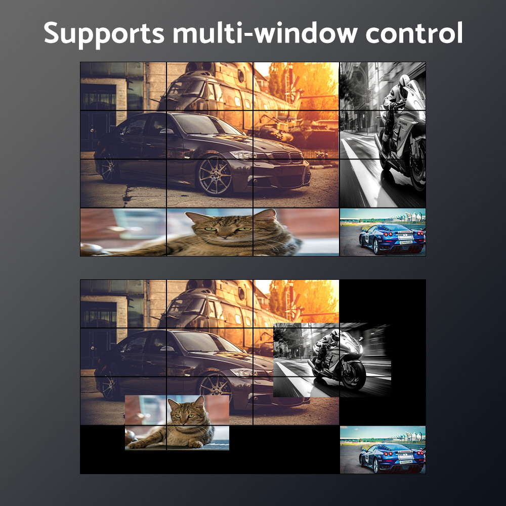 IR Control HDMI Video Wall Processor 4k with Seamless Switching Functionality