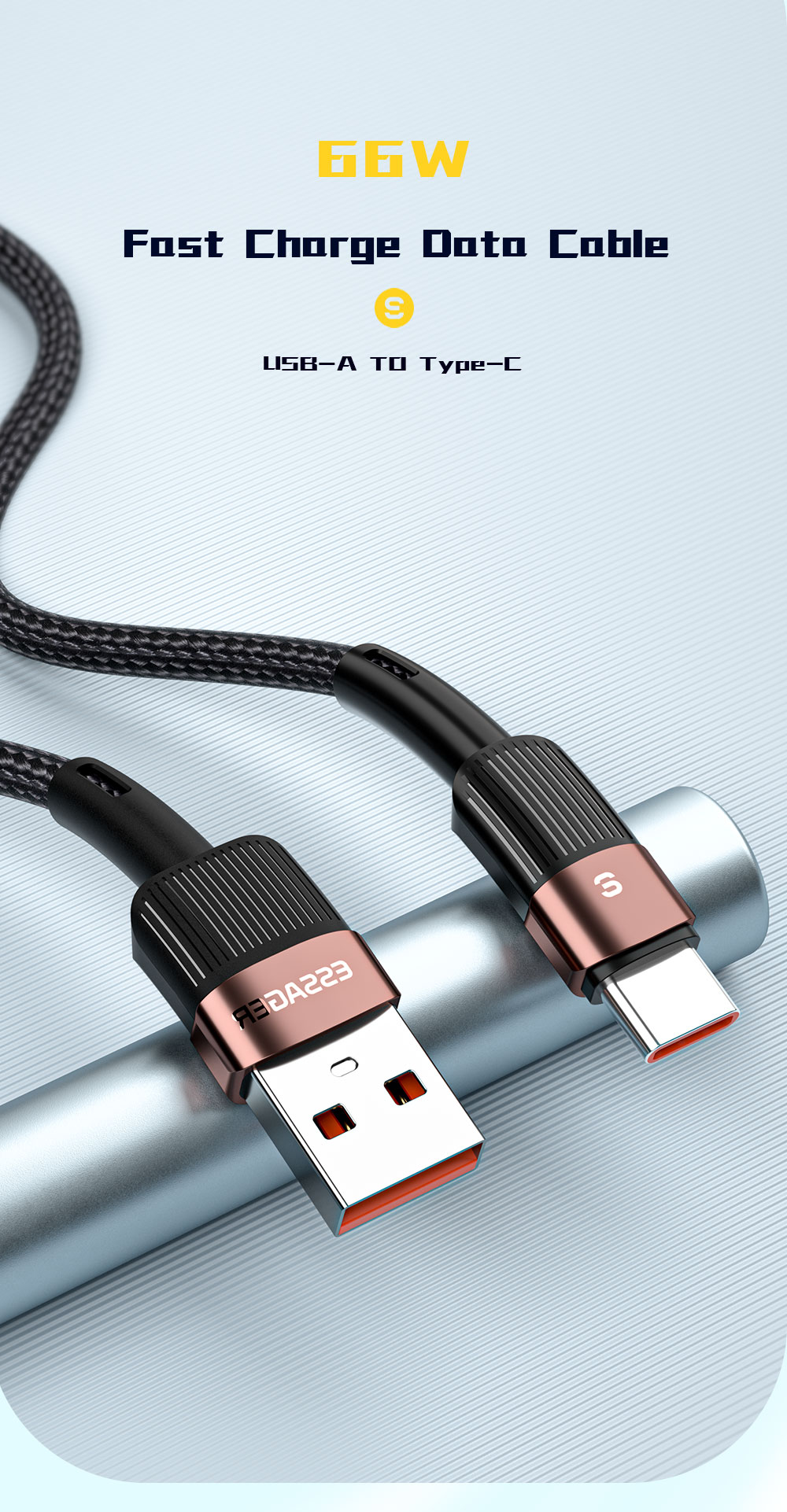 Fast Charging Type C Cable 6A 1M 2M 3M 66W Fully Compatible Cable Type C