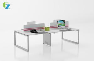 China Wooden Four Person Office Workstation Desk With Fixed Cabinet on sale