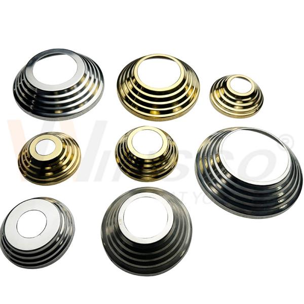 Buy cheap SS 201 304 Inox Stiar Parts Silver Gold Stainless Steel Handrail Base Cover For 19mm 1'' 2'' 63.5mm Round Newel Post from wholesalers