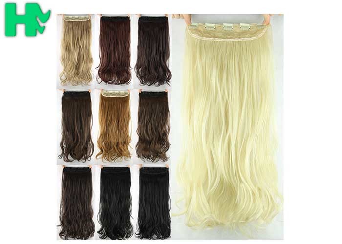 Girls 24 Inch Synthetic Hair Extensions Natural Curly Human Hair Ponytail