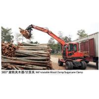 Buy cheap Orange 4 Wheel Excavator With Grapple 360 Degree Rotation Small Round Log product