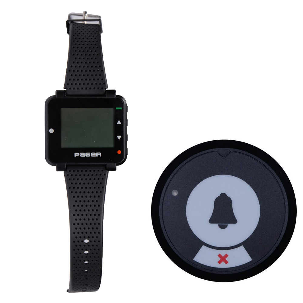 good quality frequency customizable wireless call button and watch pager