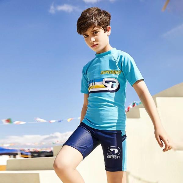 Buy cheap Color Matching Boys Swimwear Sets Printing Cap Short Sleeve Children'S Swimsuit from wholesalers