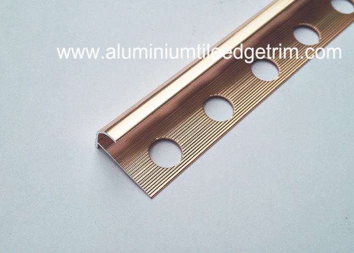 Anti Corrosion Aluminium Round Edge Tile Trim In Polished Rose Gold
