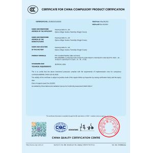 Nuoxing Cable Co., Ltd Certifications