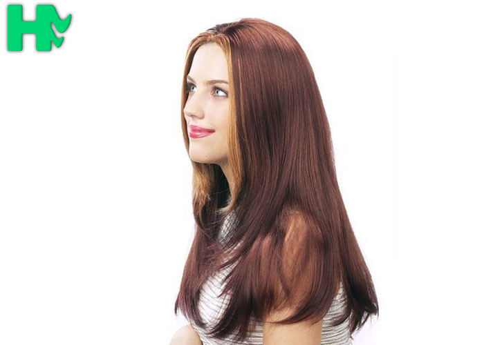 Stunning Dark Brown Mixed Color Long Synthetic Wigs Fluffy Curly Side Parting