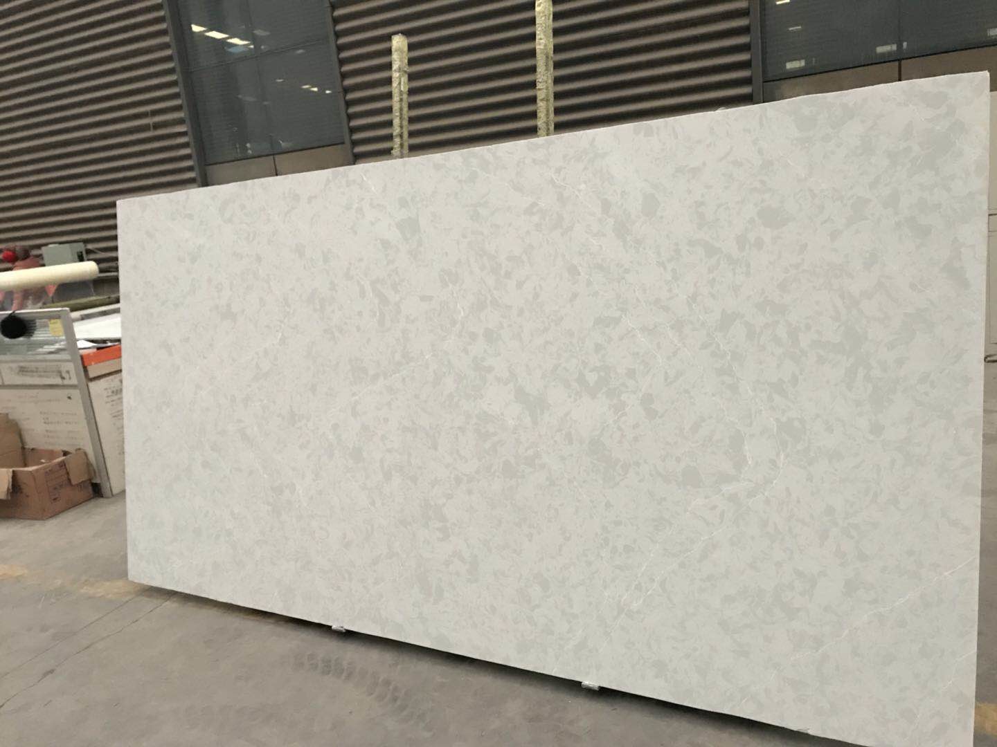 P7103 Super White Calacatta Quartzite , Manmade Caesarstone Calacatta Nuvo Kitchen