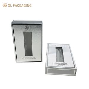 Wholesale Magnet Silver Luxury Cosmetic Paper Box Fragrance Perfume Box With Window from china suppliers