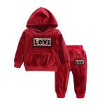 Sports Children'S Outfit Sets Leisure Gold Velvet Two Piece