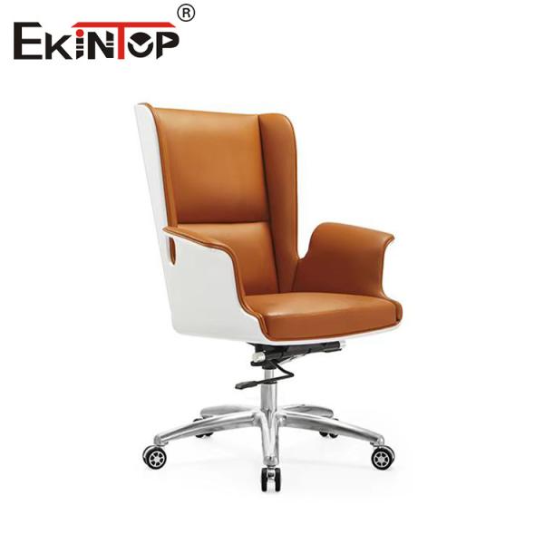 Buy cheap Orange Mid Back Leather Chair With Metal Legs And Wheels 10 Years Warranty from wholesalers