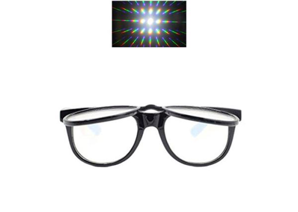 Plastic Double Fireworks 3D Diffraction Glasses For Christmas Laser Show & Funny
