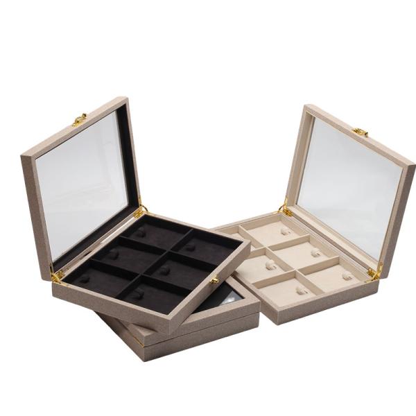 Buy cheap Flip Open PU Leather Jewelry Display Box Multiple Compartments with Mirror from wholesalers