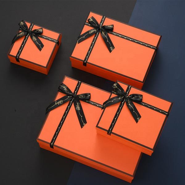 Buy cheap Luxury Gift Box Orange Cosmetic Cardboard Paper Gift Box Perfume Packaging from wholesalers