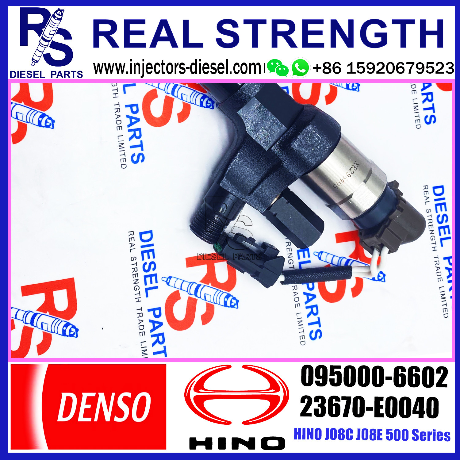 095000-6600, 095000-6602, 095000-6603 common rail injector for HINO J08C J08E 500 Series 23670-E0040