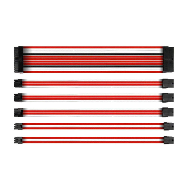 Cotton Nylon Sleeved PSU Extension Cables PSU ATX 24Pin/ 8Pin PCI-e to 6+2Pin /8Pin EPS To 4+4Pin/6Pin PCI-E
