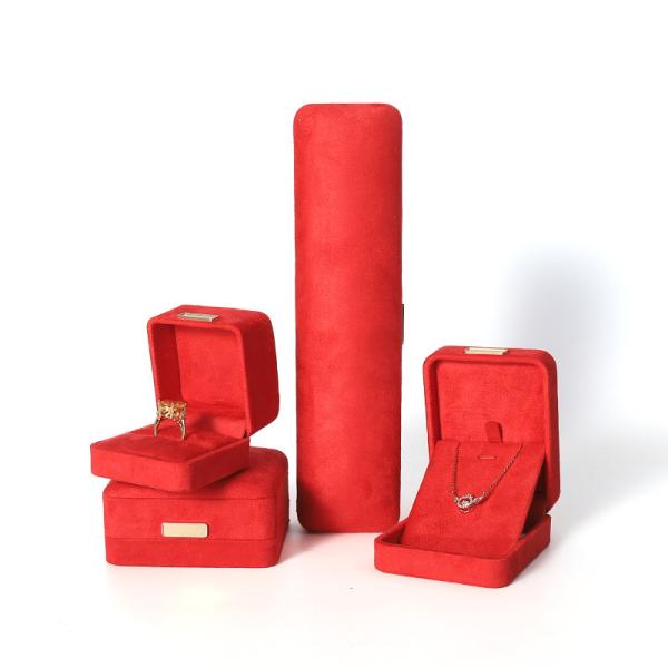 Buy cheap Wholesale manufacturing Luxury Jewellery Box Personalized Custom high end Necklace Bracelet Earrings Ring jewelry set Packaging Velvet red Jewelry Box from wholesalers