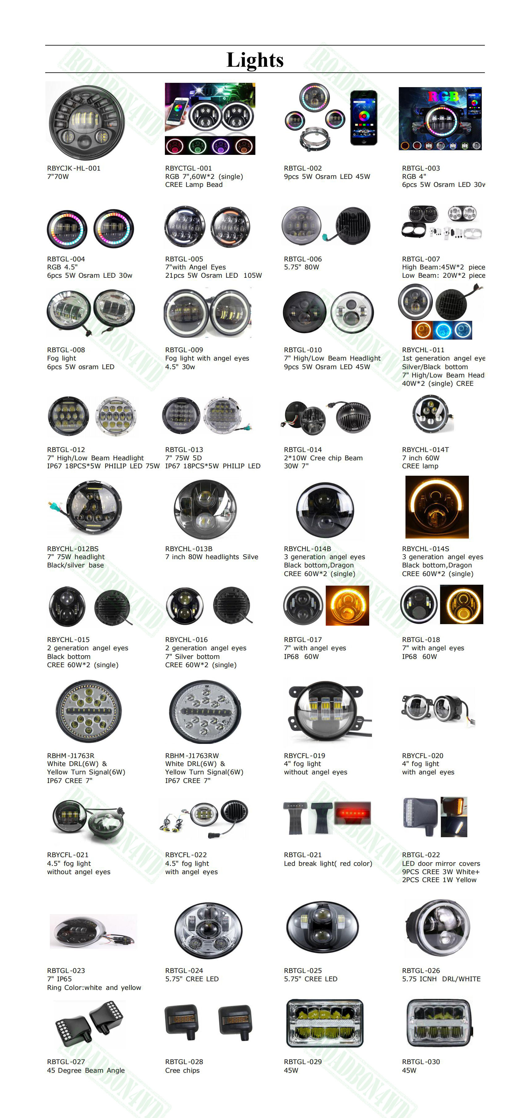 Flood And Spot Beam Front Offroad Led Light 7 Inch Jeep Wrangler Jk multi-function Headlight with DRL parking