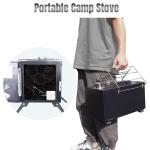 Portable Folding Black Wood Burning Fire Pits Perfect for Outdoor Camping and